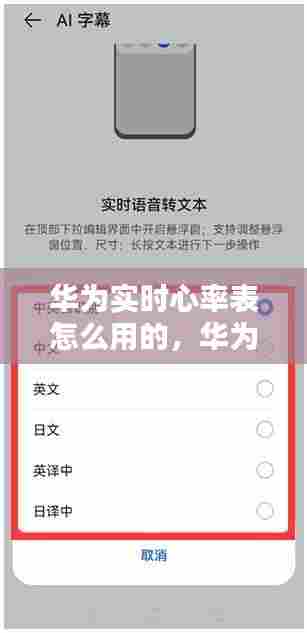 华为实时心率表怎么用的，华为 实时心率 怎么设置 