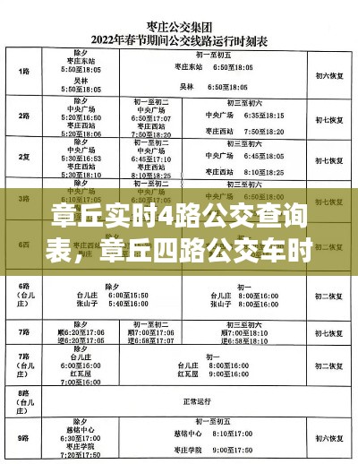 章丘实时4路公交查询表，章丘四路公交车时间表 