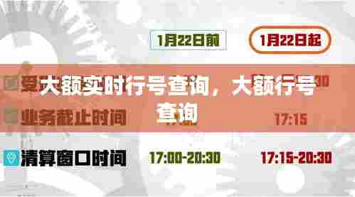 大额实时行号查询，大额行号 查询 