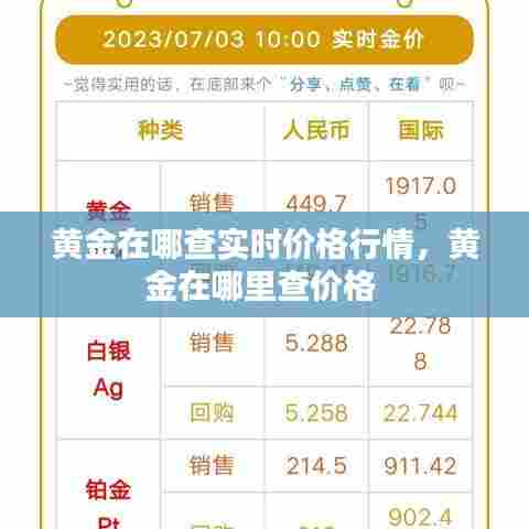 黄金在哪查实时价格行情，黄金在哪里查价格 