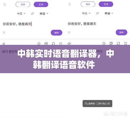 中韩实时语音翻译器，中韩翻译语音软件 