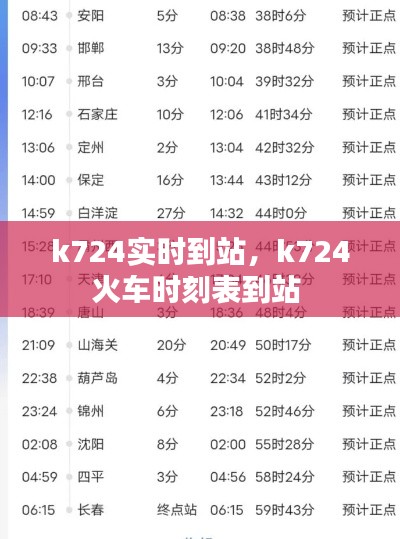 k724实时到站，k724火车时刻表到站 