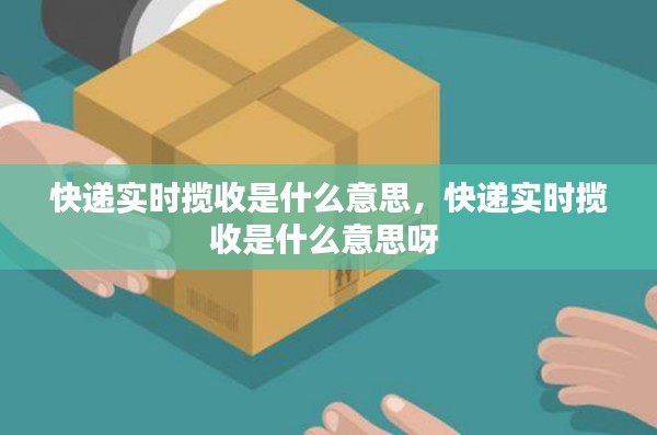 快递实时揽收是什么意思，快递实时揽收是什么意思呀 