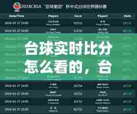 台球实时比分怎么看的，台球实时比分怎么看的视频 