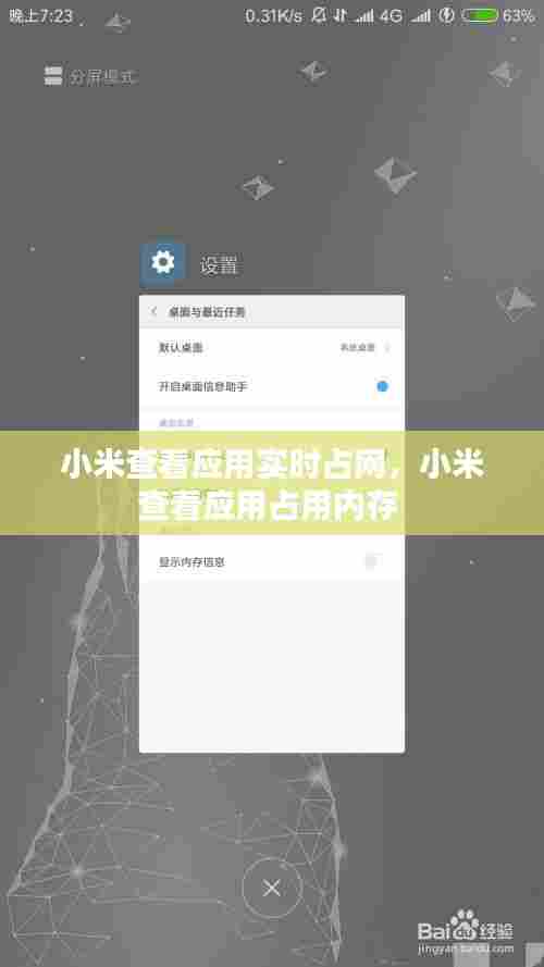 小米查看应用实时占网，小米查看应用占用内存 