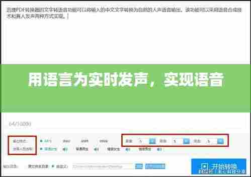 用语言为实时发声，实现语音 