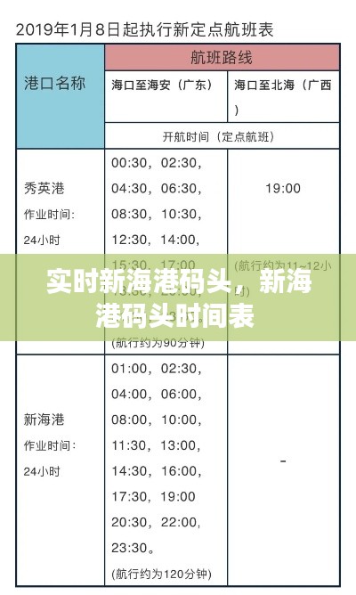 实时新海港码头，新海港码头时间表 