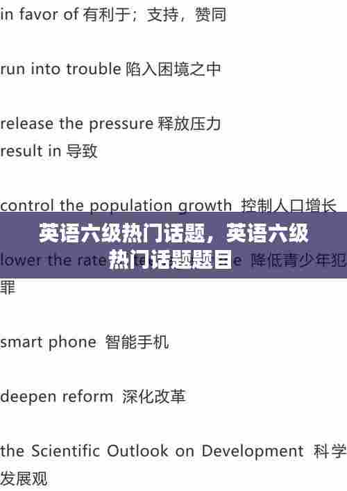 英语六级热门话题，英语六级热门话题题目 