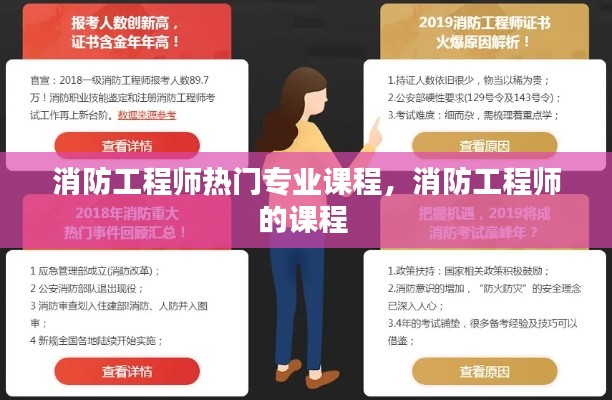 消防工程师热门专业课程，消防工程师的课程 