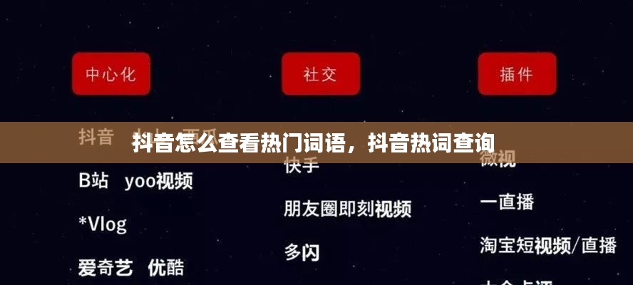 抖音怎么查看热门词语，抖音热词查询 