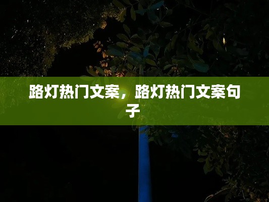 路灯热门文案，路灯热门文案句子 