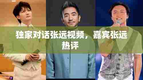 独家对话张远视频，嘉宾张远热评 