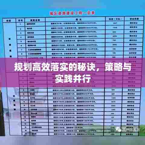 规划高效落实的秘诀，策略与实践并行