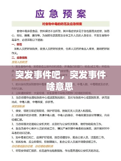 突发事件吧，突发事件啥意思 