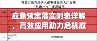 应急预案落实附表详解，高效应用助力危机应对