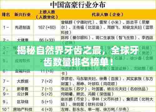 揭秘自然界牙齿之最，全球牙齿数量排名榜单！