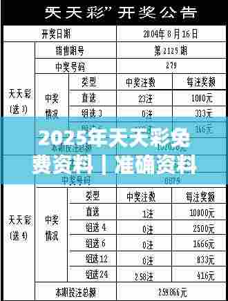 2025年天天彩免费资料｜准确资料解释落实