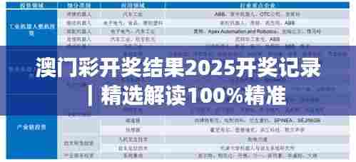 澳门彩开奖结果2025开奖记录｜精选解读100%精准
