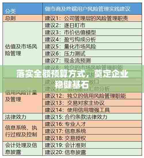 落实全额预算方式，奠定企业稳健基石