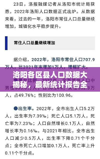 洛阳各区县人口数据大揭秘，最新统计报告全面解析