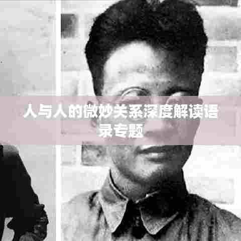 人与人的微妙关系深度解读语录专题