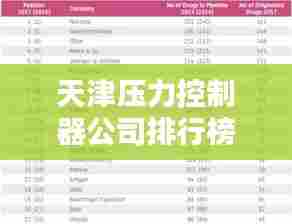 天津压力控制器公司排行榜揭晓，行业领先的几家企业榜单出炉！