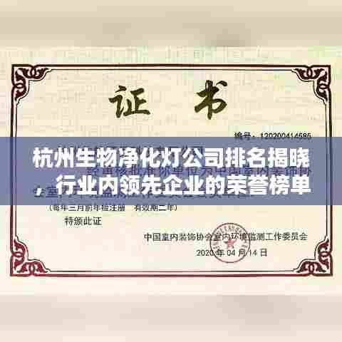 杭州生物净化灯公司排名揭晓，行业内领先企业的荣誉榜单
