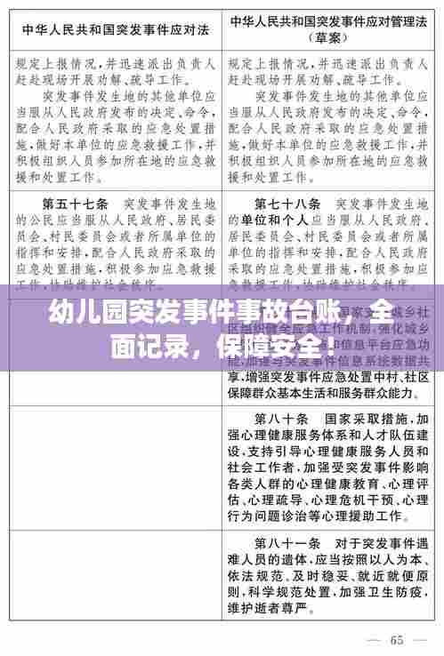幼儿园突发事件事故台账，全面记录，保障安全！