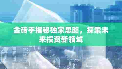 金砖手揭秘独家思路，探索未来投资新领域