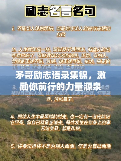 矛哥励志语录集锦，激励你前行的力量源泉