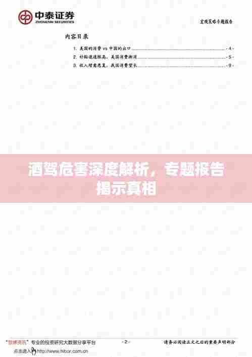酒驾危害深度解析，专题报告揭示真相