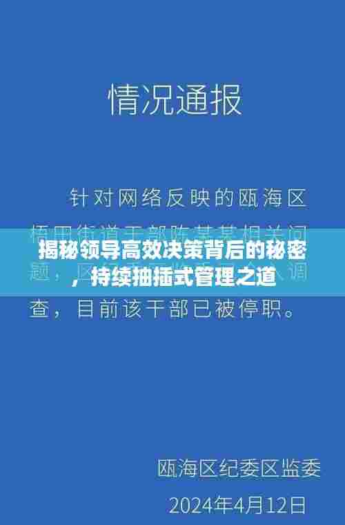 揭秘领导高效决策背后的秘密，持续抽插式管理之道