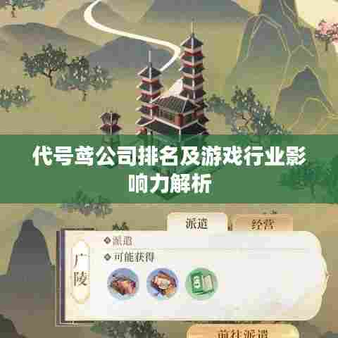 代号鸢公司排名及游戏行业影响力解析