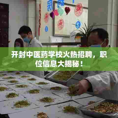 开封中医药学校火热招聘，职位信息大揭秘！