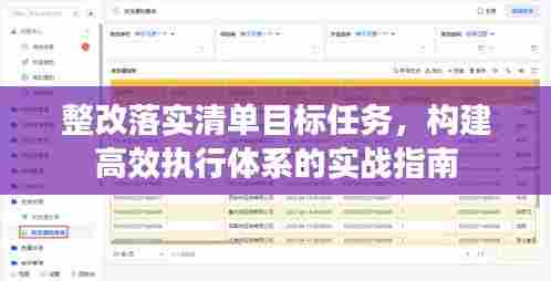 整改落实清单目标任务，构建高效执行体系的实战指南