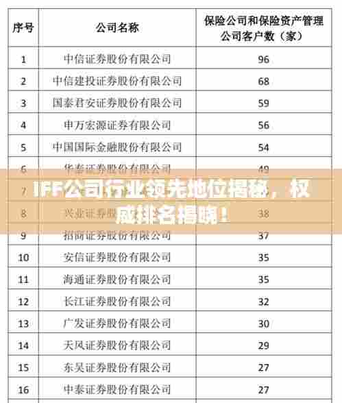 IFF公司行业领先地位揭秘，权威排名揭晓！