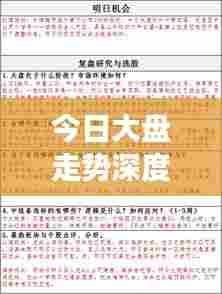 今日大盘走势深度解析，市场最新动态与策略探讨视频