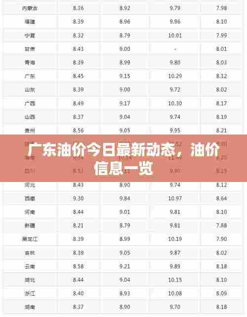 广东油价今日最新动态，油价信息一览